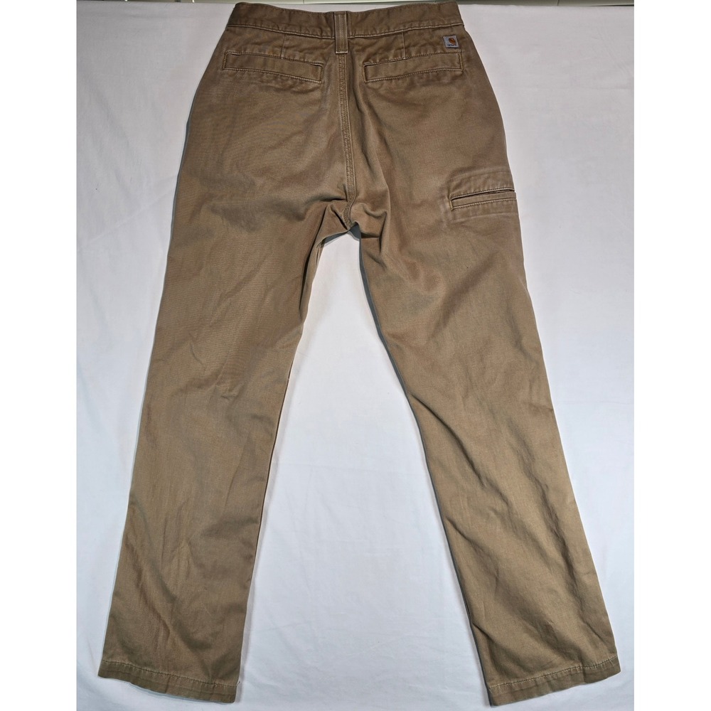 Carhartt Mens 30x32 Tan Canvas Work Pants Straight Leg Khaki 100095-253‎ B01 - Picture 2 of 16